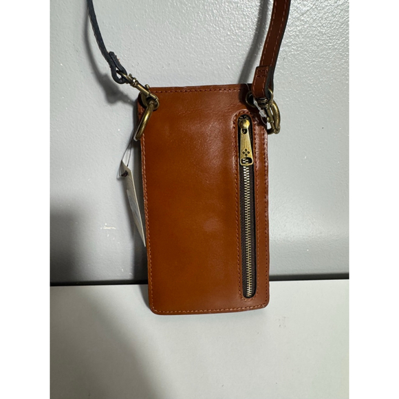 Patricia Nash Heritage Farleigh Brown Leather Phone Case Wallet Crossbody Tan - Picture 5 of 8